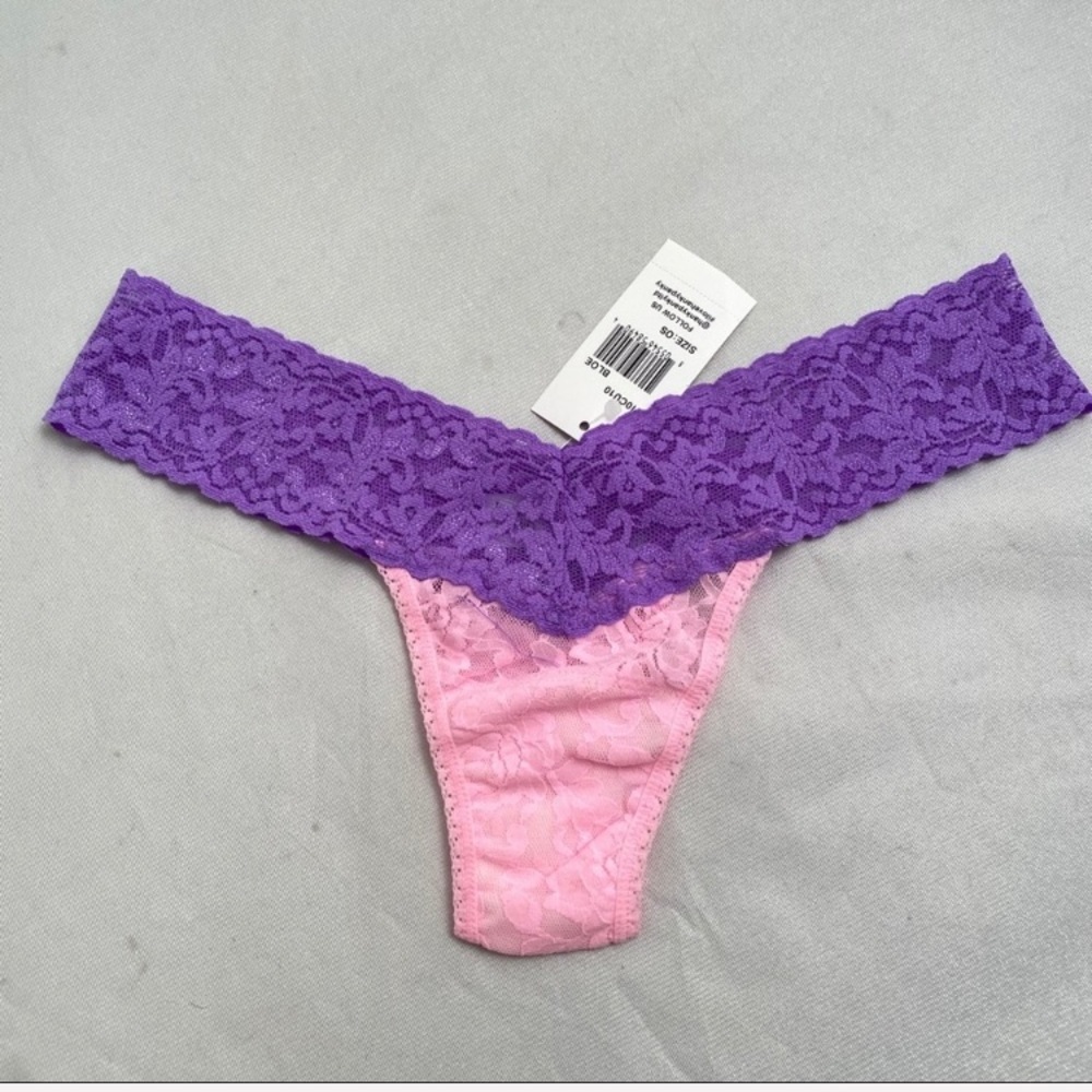 Hanky Panky low rise pink purple thong panty OS
